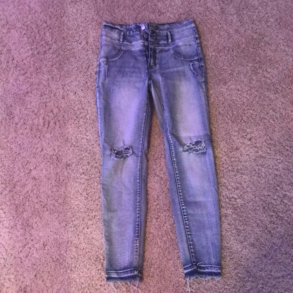 Whitewashed High Waisted Skinny Jeans
